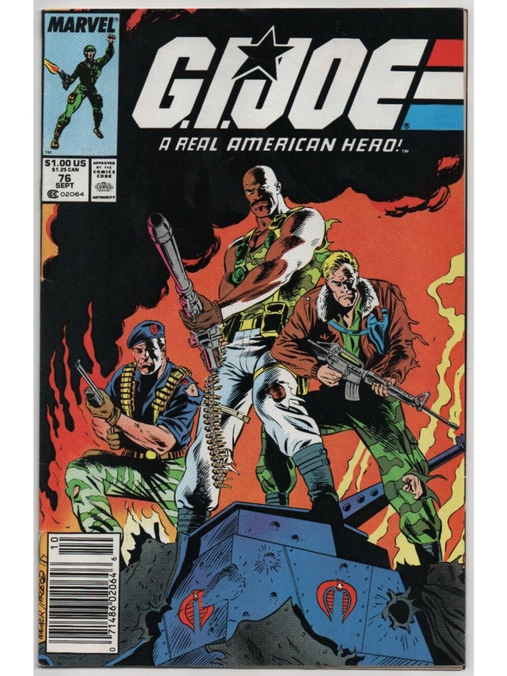 G.I. Joe A Real American Hero 76 Marvel Comics 1988 VF- 7.5 Newsstand